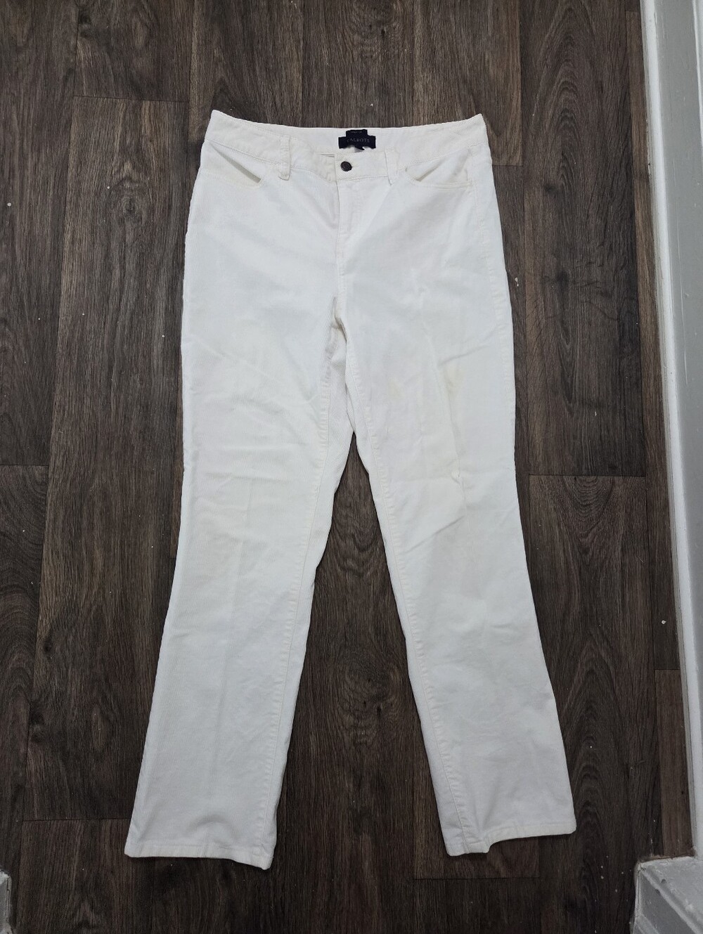 Talbots Size 10 White Straight-Leg Women's Pants